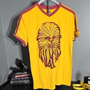 Star Wars Chewbacca Velvet Touch Yellow and Purple T-Shirt M